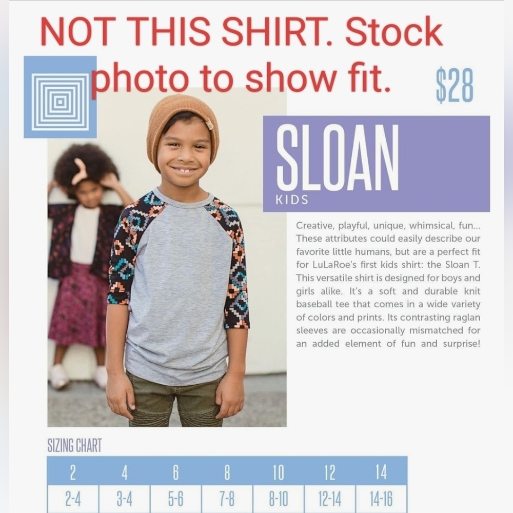 NEW LuLaRoe Sloan Tee Kids' Baseball Top Raglan Girls Boys Size 6 Purple - Picture 7 of 11